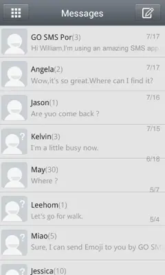 GO SMS Pro Grey Theme android App screenshot 2